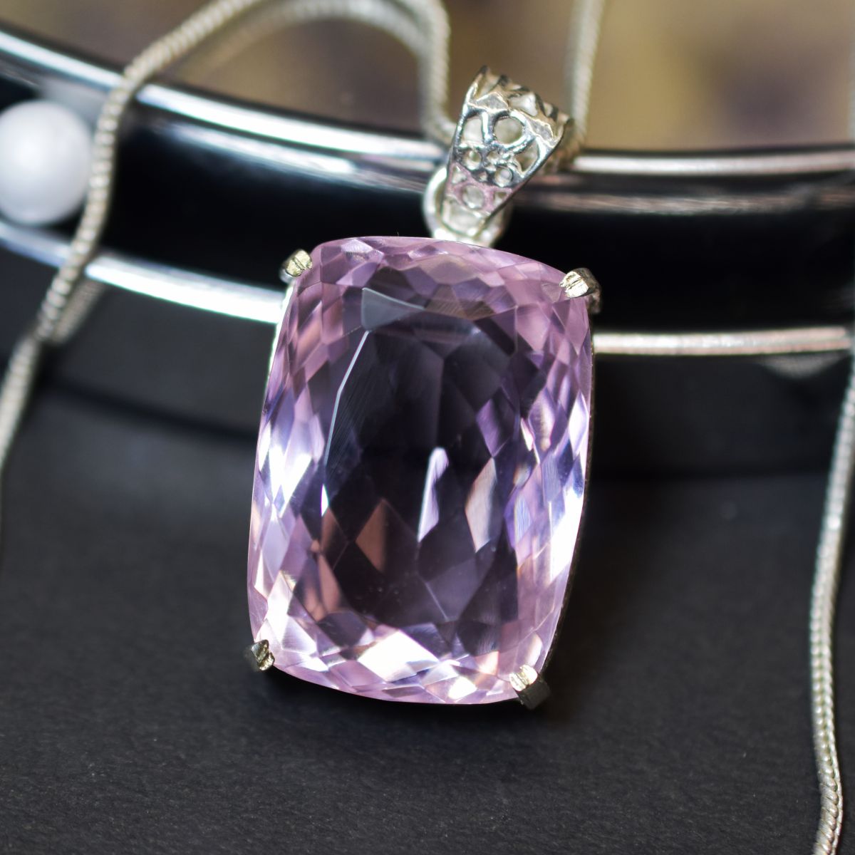Natural Pendant Pink Topaz Emerald 925 Sterling Silver 98.40 Gems CERTIFIED