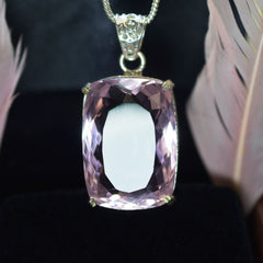 Natural Pendant Pink Topaz Emerald 925 Sterling Silver 98.40 Gems CERTIFIED
