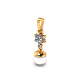 Pure Love Pearl Diamond Drop Pendant in 18K Gold