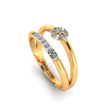 The Harper Diamond Open Ring – Floral Accent Design in Gold