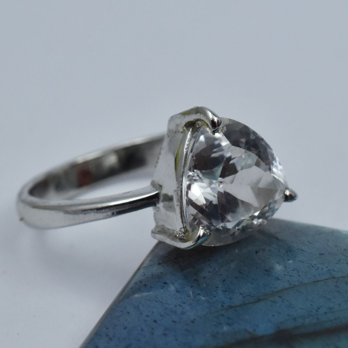 sterling silver sapphire ring