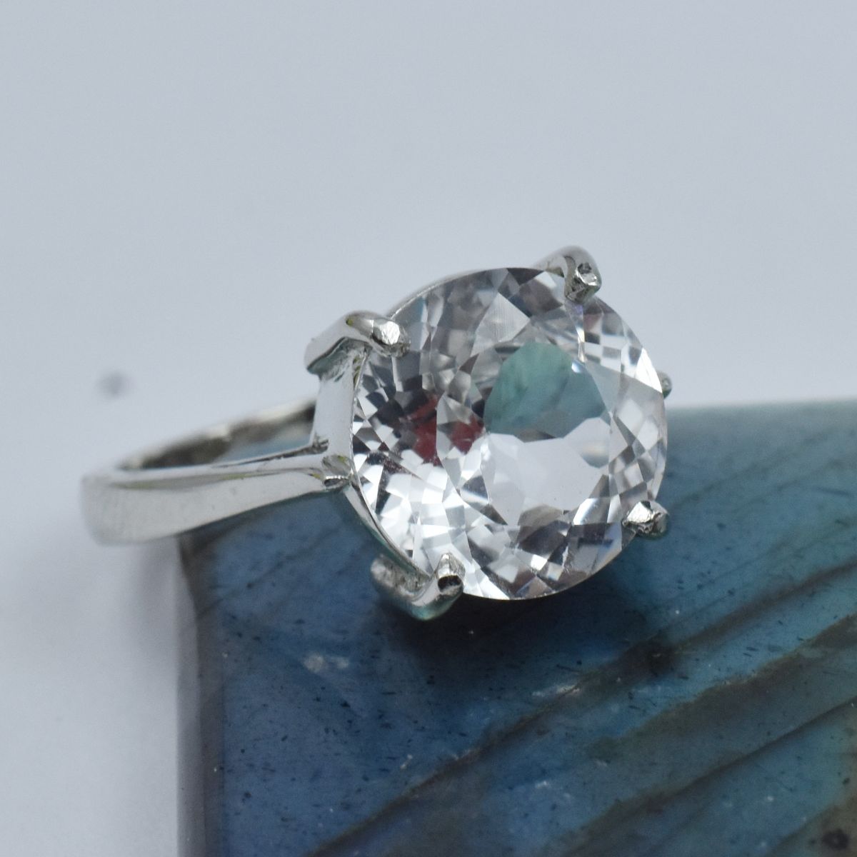 sterling silver sapphire ring