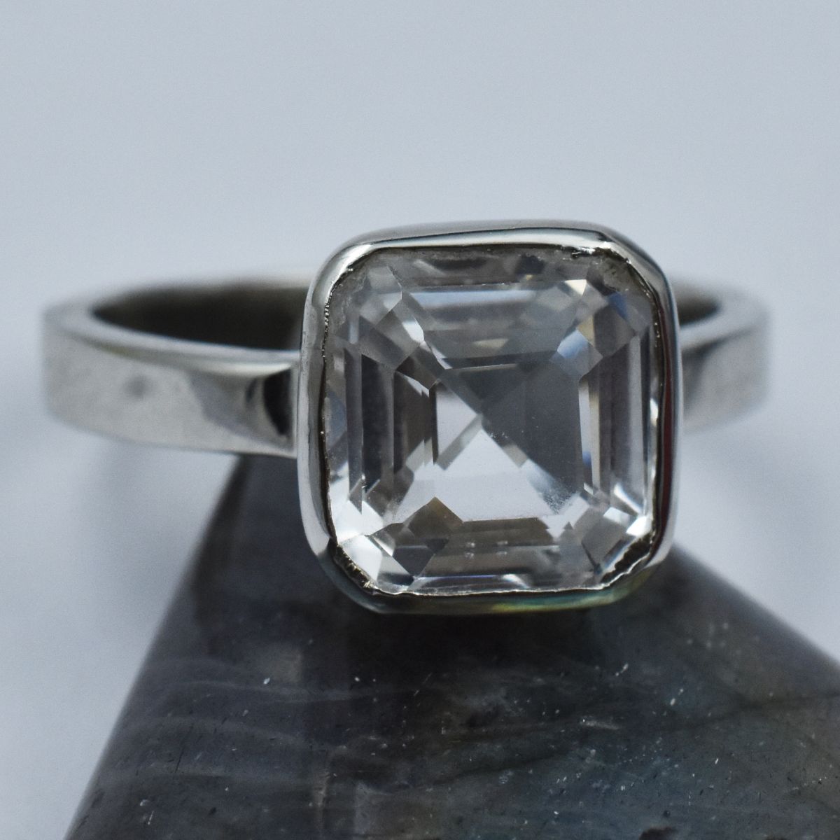 sterling silver sapphire ring