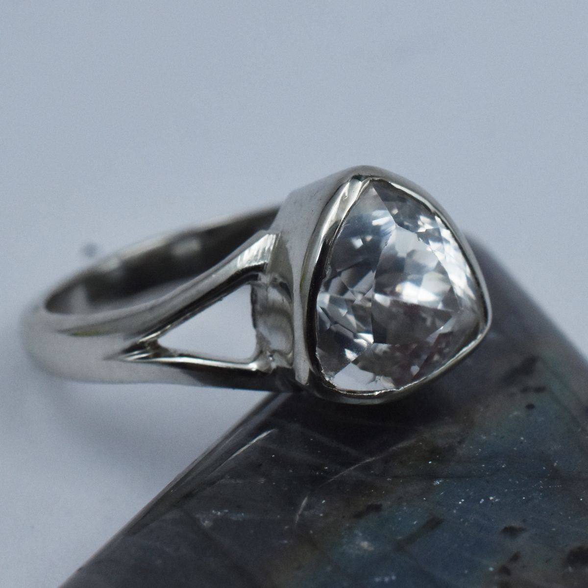 sterling silver sapphire ring
