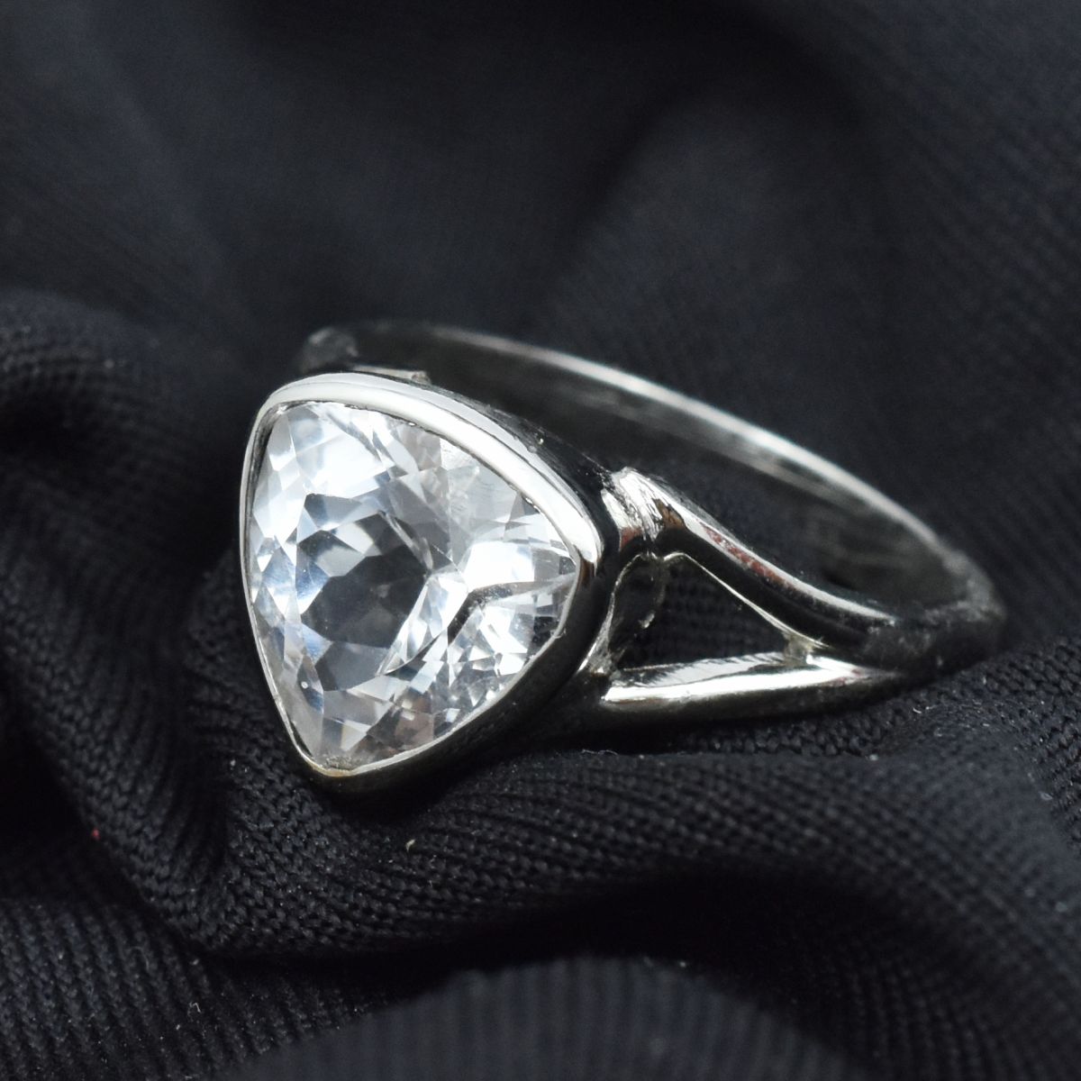 sterling silver sapphire ring