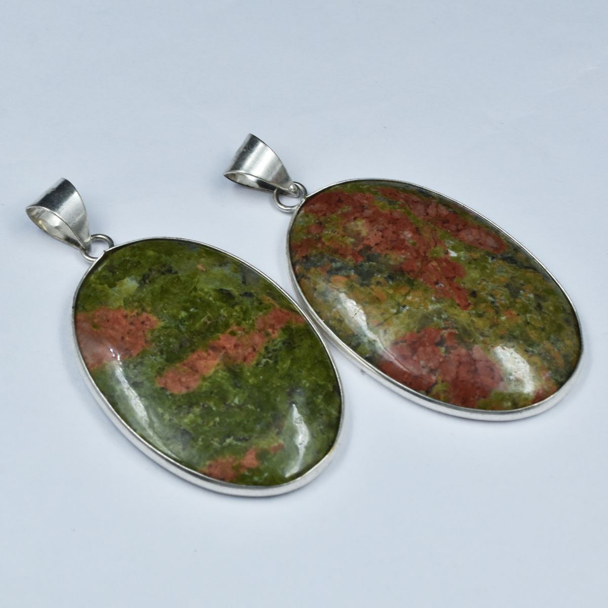Natural 117.85 Carat Jasper CERTIFIED Pendant Oval Silver Pendant 925 Sterling