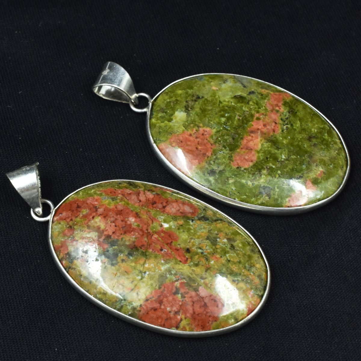 Natural 117.85 Carat Jasper CERTIFIED Pendant Oval Silver Pendant 925 Sterling