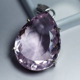 Lab Created Pink Sapphire 96.6 Ct Pear Cut CERTIFIED 925 Sterling Silver Pendant