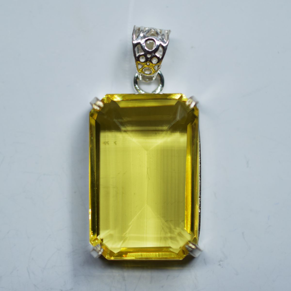 sterling silver emerald pendant