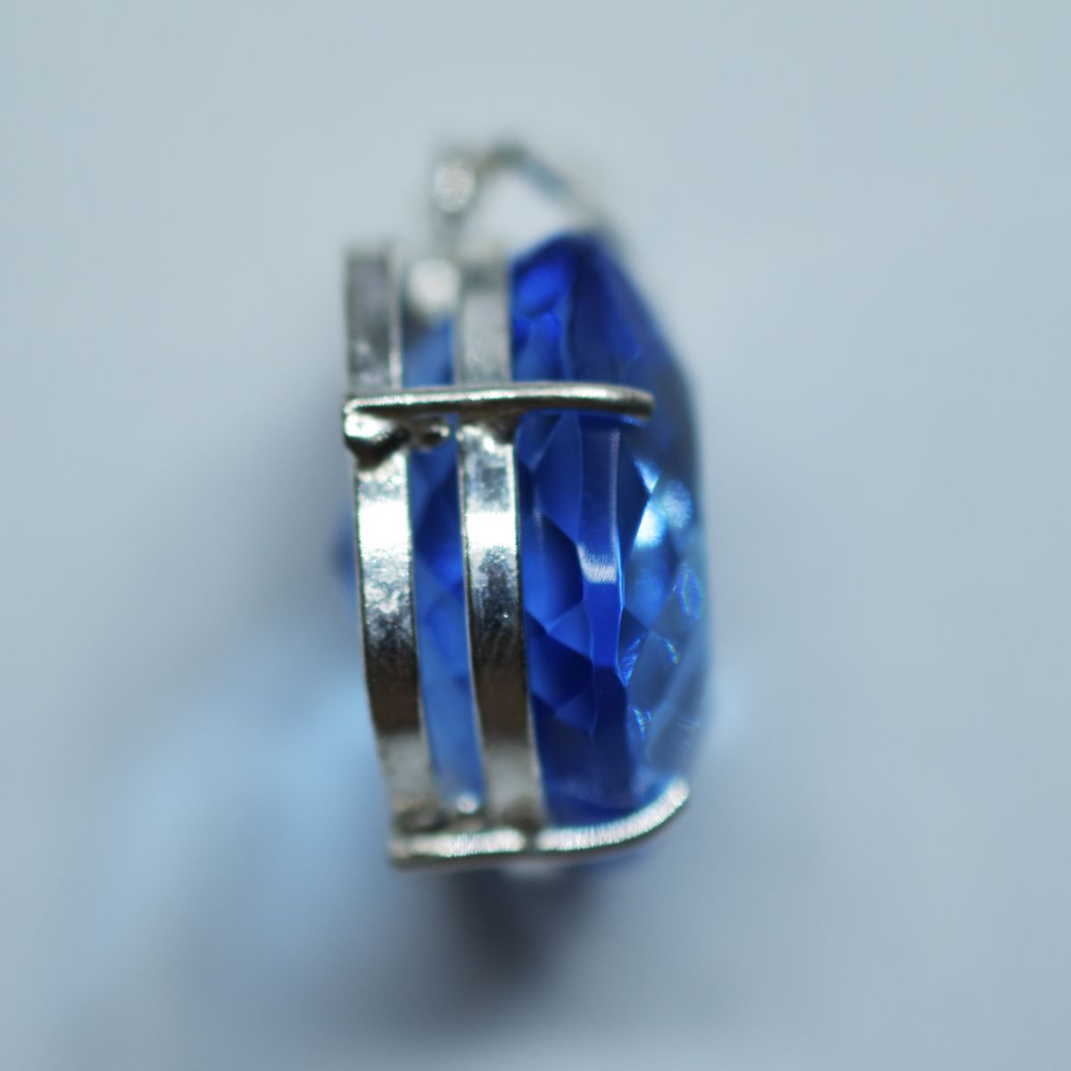 Blue Topaz Pendant 925 Sterling Silver Natural Cushion 85.55 Ct Gems CERTIFIED