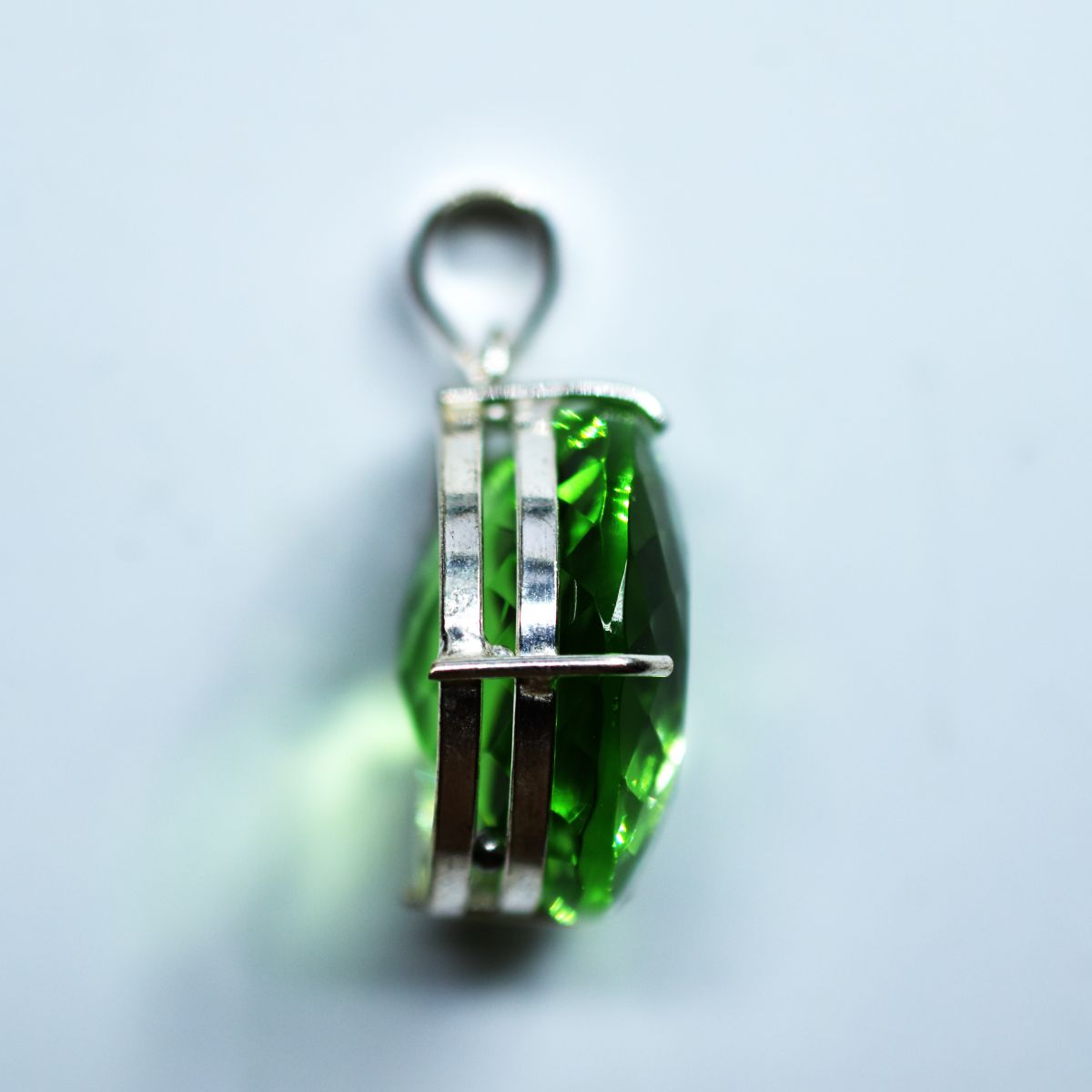 Certified 110.20 Ct Green Topaz Pendant 925 Sterling Silver pear Gems Natural