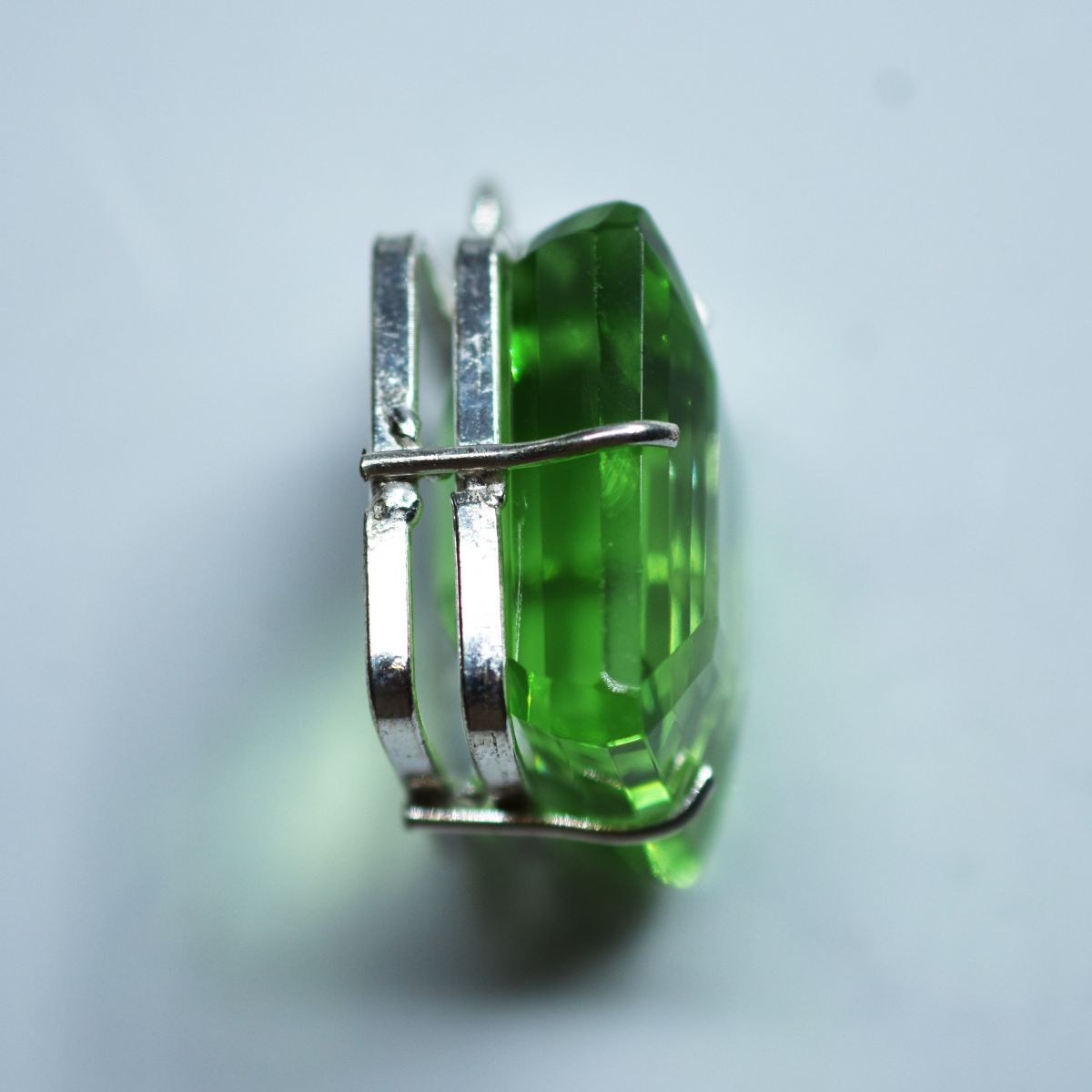 118.40 Ct Certified Green Topaz Pendant 925 Sterling Silver Square Natural