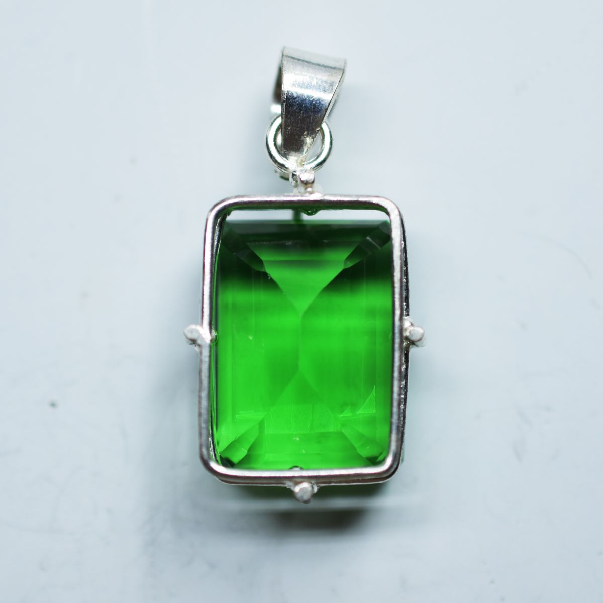 Certified 71.50 Ct Natural Green Topaz Pendant 925 Sterling Silver Gemstone