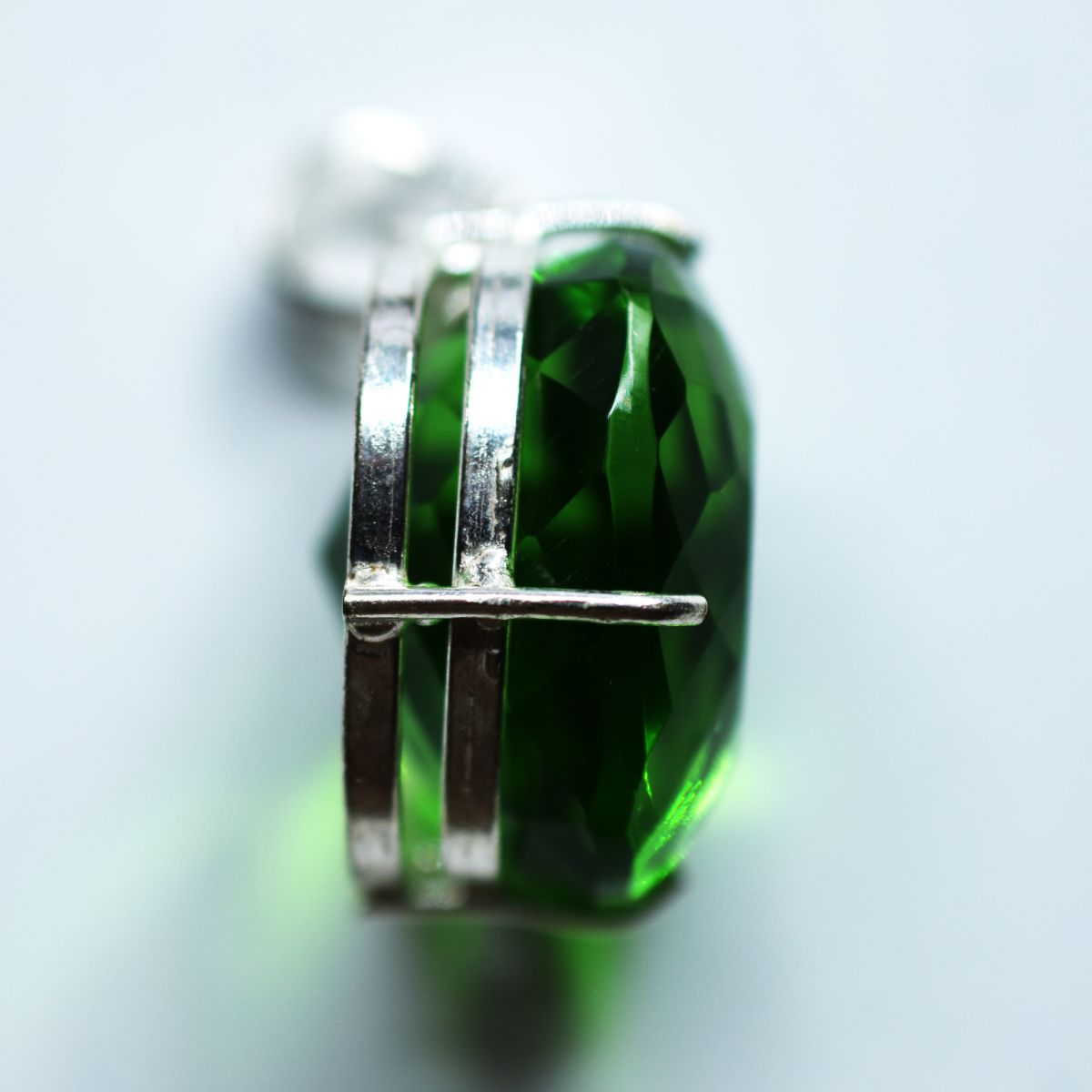 Certified 925 Sterling Silver Pendant Green Topaz Cushion 105.6 Ct Gems Natural