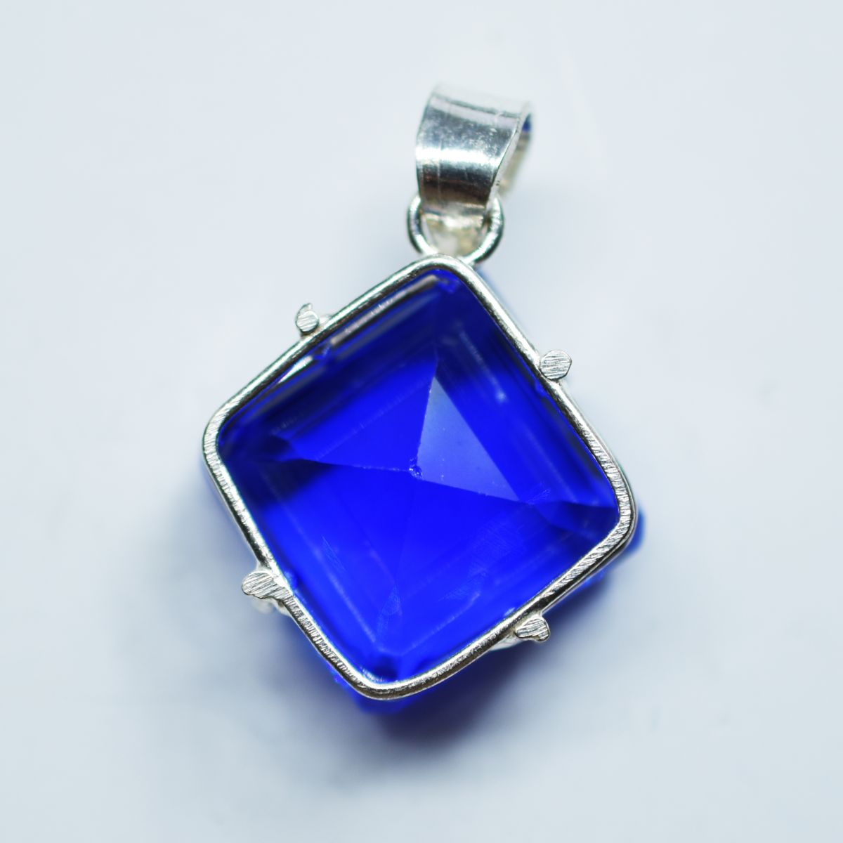 Lab Created 925 Sterling Silver Blue Tanzanite Pendant 75.60 Ct Gems CERTIFIED