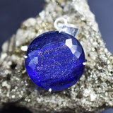 Certified 94.85 Ct Natural Blue Sandstone Pendant 925 Sterling Silver Gemstone