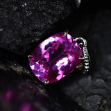 925 Sterling Silver Natural Pink Tourmaline Pendant 22 Ct CERTIFIED For Gift Her