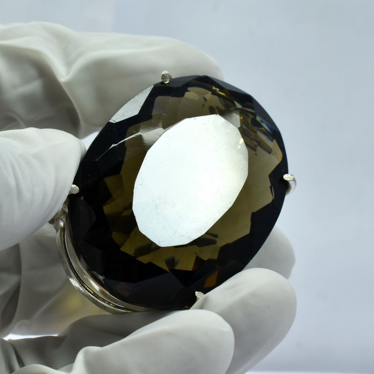 Brown Quartz Oval Cut 111.25 Ct Natural 925 Sterling Silver Pendant CERTIFIED