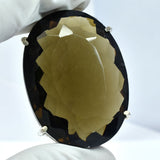 Brown Quartz Oval Cut 111.25 Ct Natural 925 Sterling Silver Pendant CERTIFIED