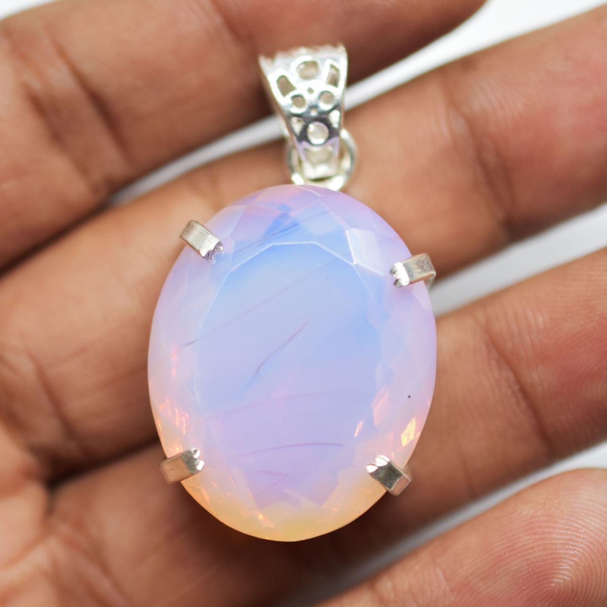 silver opal pendant India