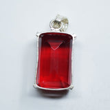 Beautiful Natural London Red Topaz Pendant Emerald 69Ct 925 Sterling Silver Gems