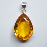 Lab Created Pendant 925 Sterling Silve 104.25 Ct yellow Sapphire Gems CERTIFIED