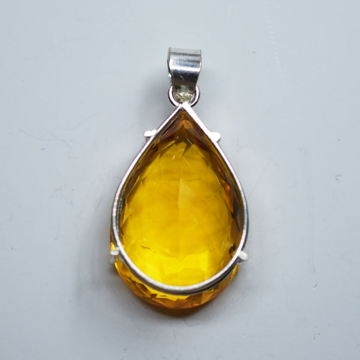 Lab Created Pendant 925 Sterling Silve 104.25 Ct yellow Sapphire Gems CERTIFIED