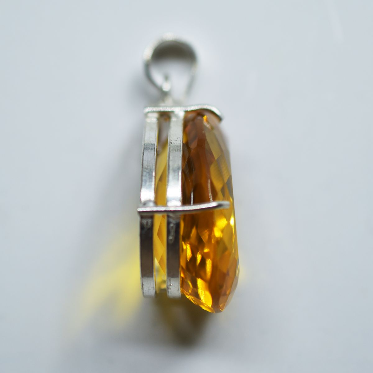 Lab Created Pendant 925 Sterling Silve 104.25 Ct yellow Sapphire Gems CERTIFIED