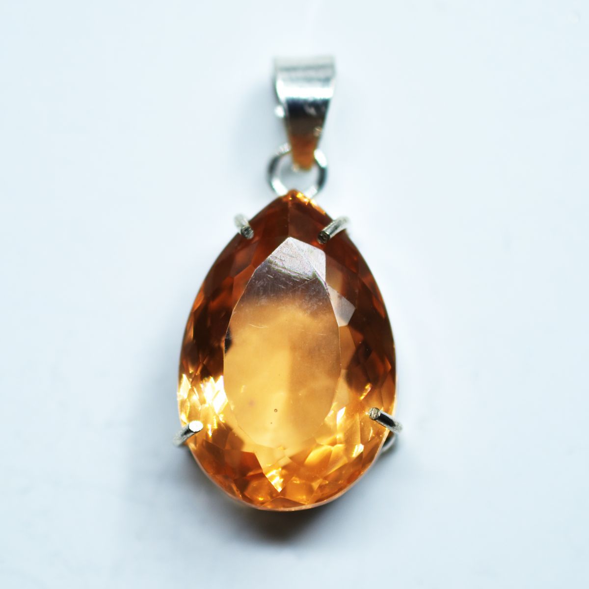 75.90 Honey Topaz Pendant Lab Created 925 Sterling Silve Gemstone CERTIFIED