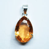 75.90 Honey Topaz Pendant Lab Created 925 Sterling Silve Gemstone CERTIFIED
