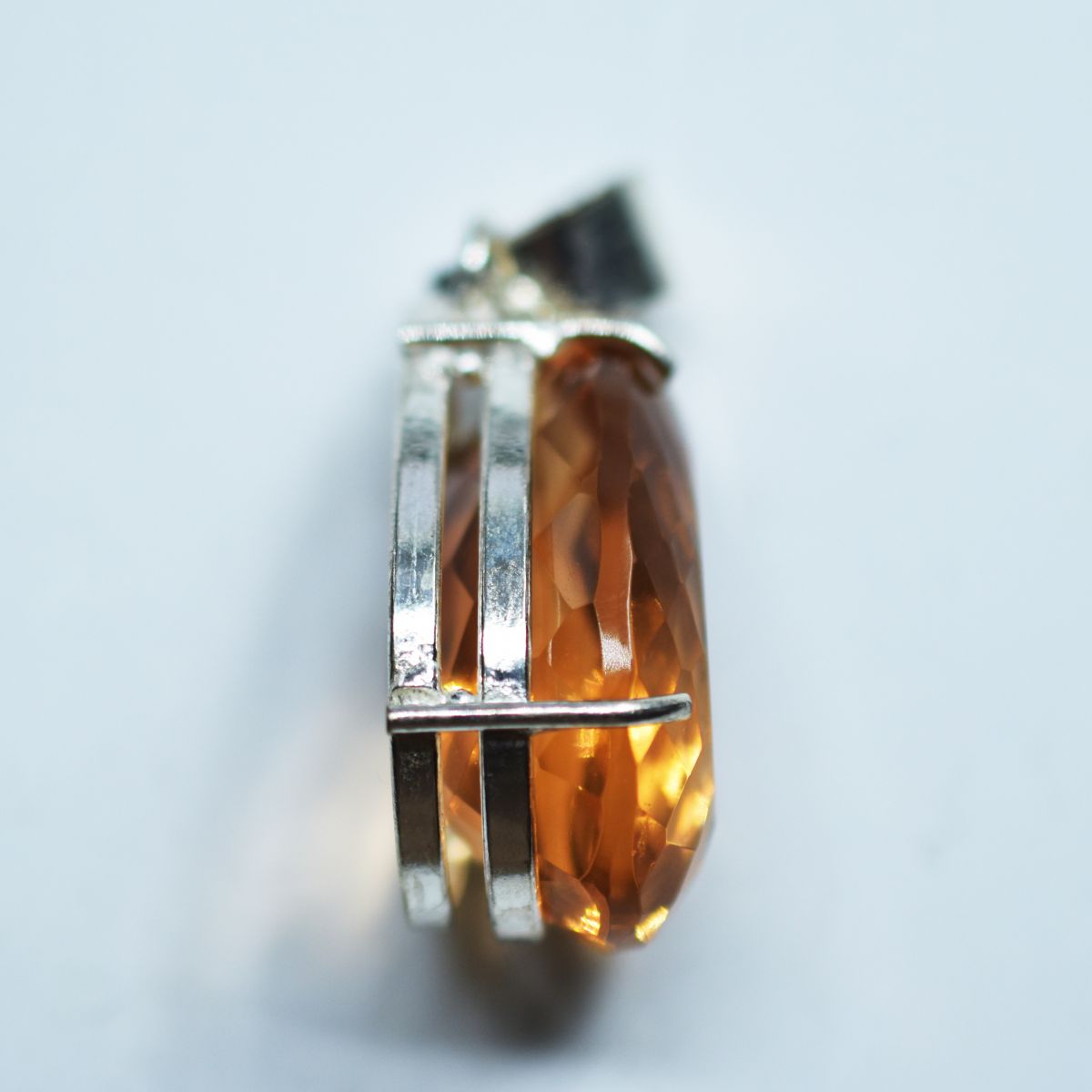 75.90 Honey Topaz Pendant Lab Created 925 Sterling Silve Gemstone CERTIFIED