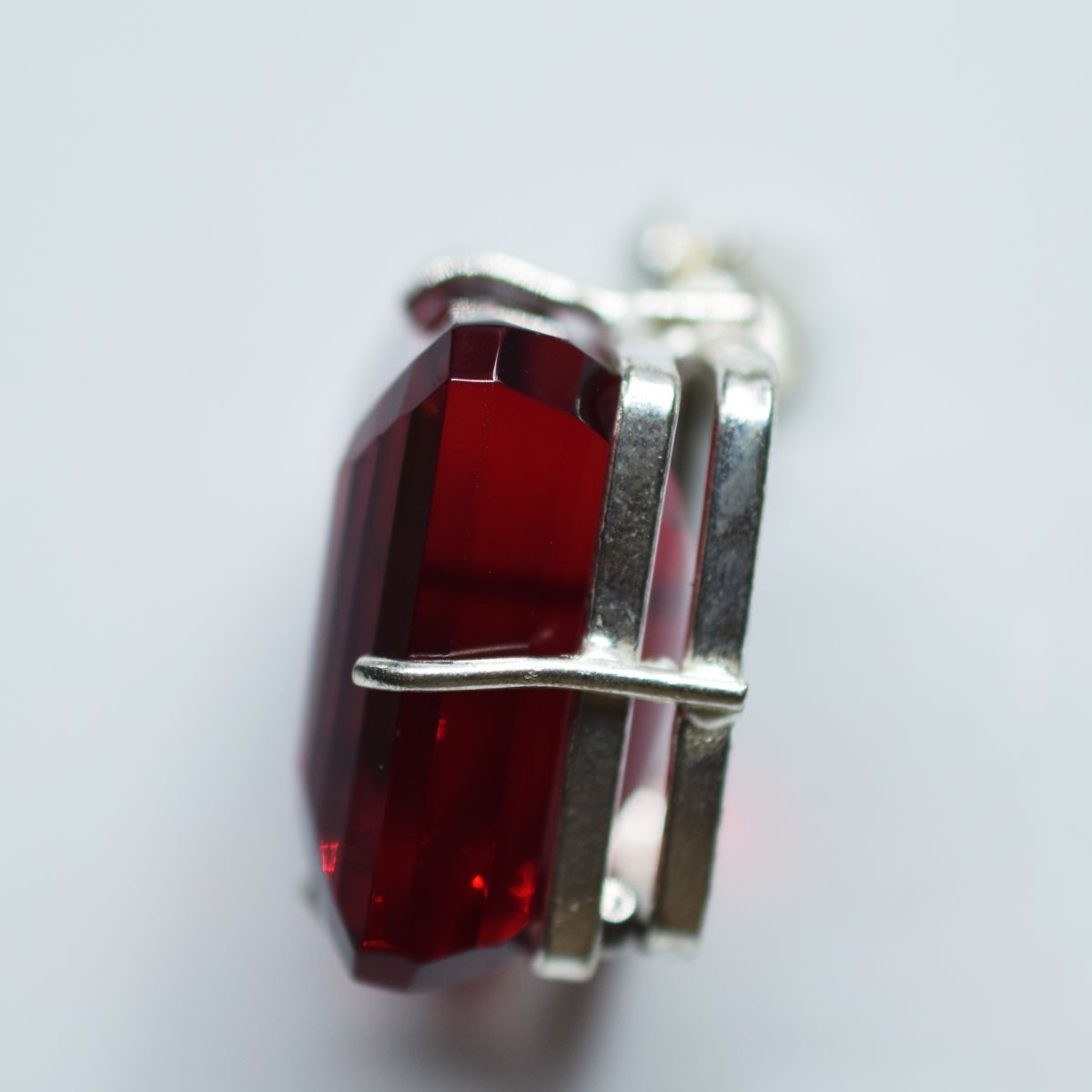98.60 Ct Red Natural Topaz Pendant 925 Sterling Silver Certified Square Gemstone