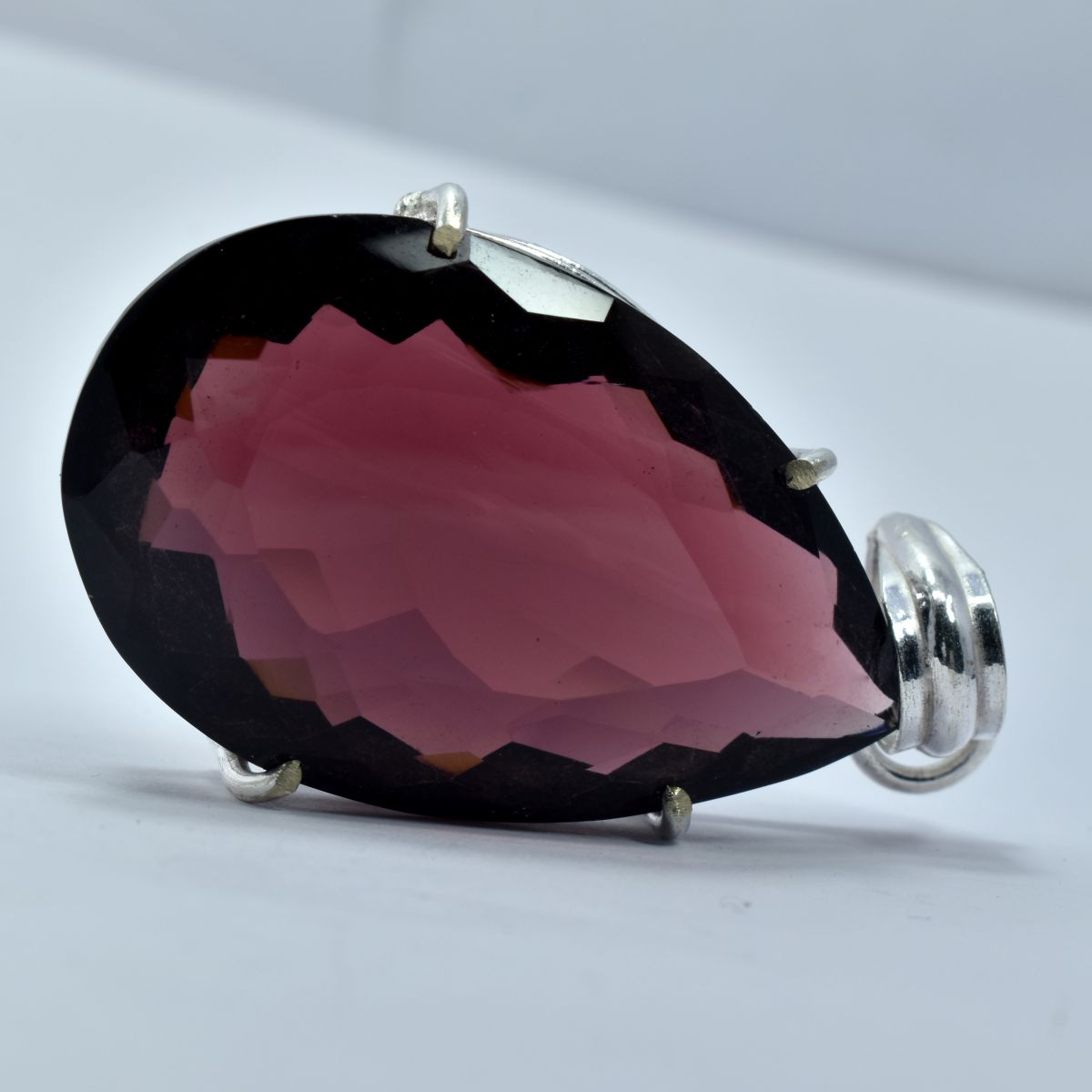 94 Ct Ametrine Pear 925 Sterling Silver Pendant Natural Loose Gemstone CERTIFIED