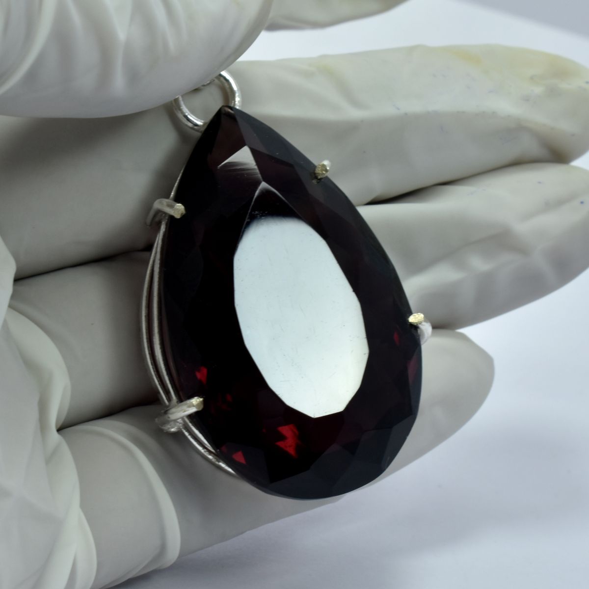 94 Ct Ametrine Pear 925 Sterling Silver Pendant Natural Loose Gemstone CERTIFIED