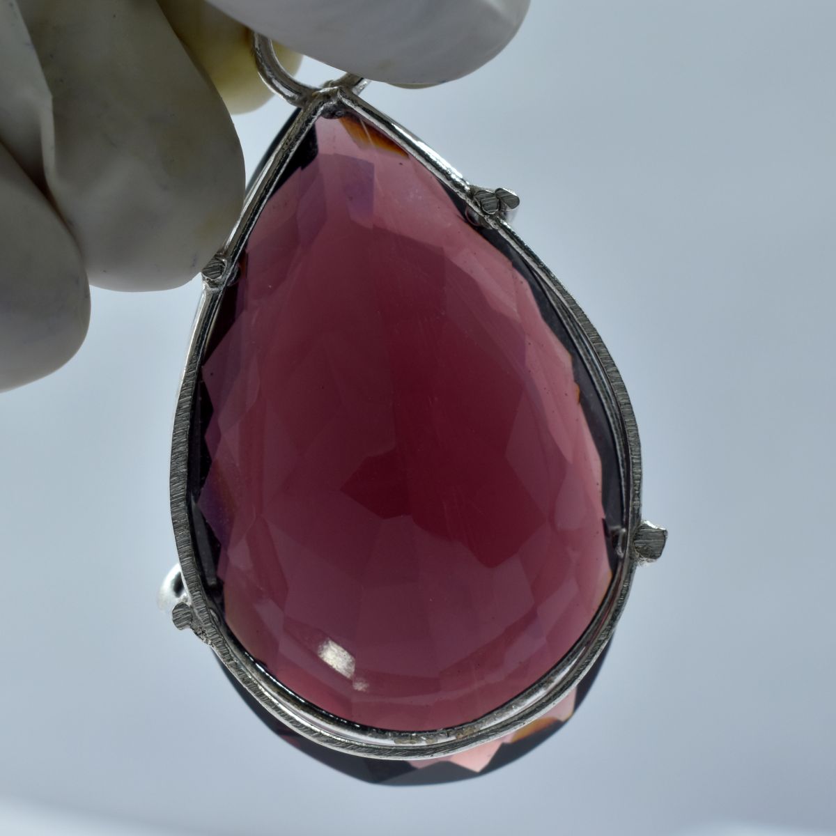 94 Ct Ametrine Pear 925 Sterling Silver Pendant Natural Loose Gemstone CERTIFIED