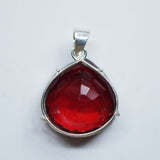 Certified 109.95 Ct Red Topaz Pear 925 Sterling Silver Natural Gem Pendant