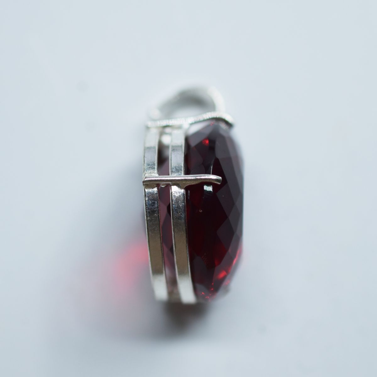 Certified 109.95 Ct Red Topaz Pear 925 Sterling Silver Natural Gem Pendant