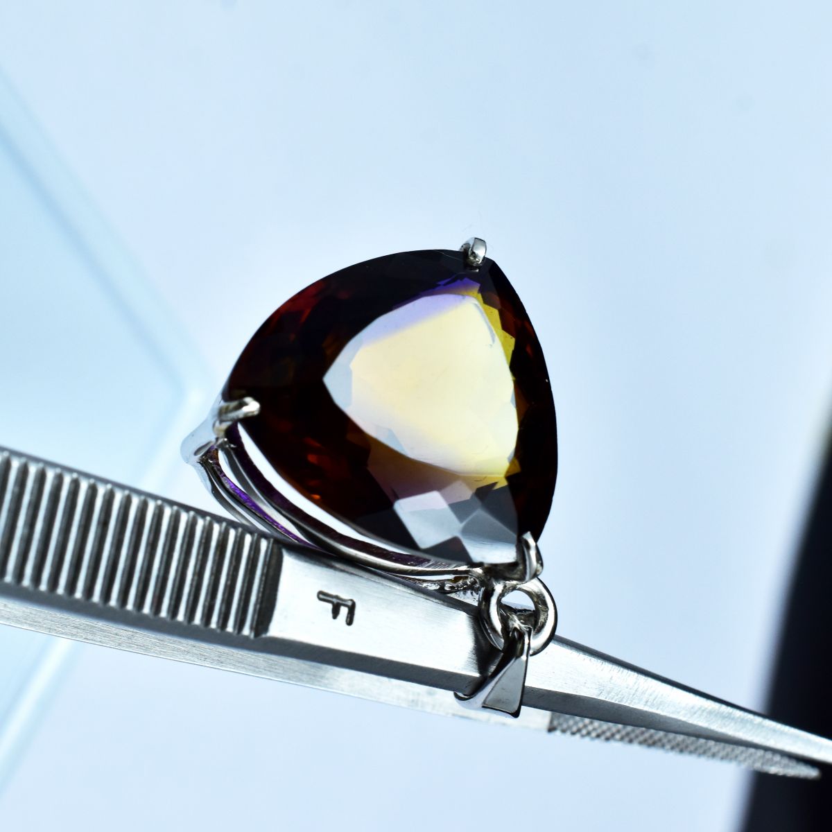 Beautiful Bi Color Ame trine Pendant 39.5 Ct 925 Sterling Silver CERTIFIED Gems