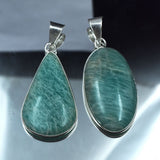Amazonite Antique Oval-Pear 84.05 Ct Pendant Healing Stone 925 Silver Gemstone