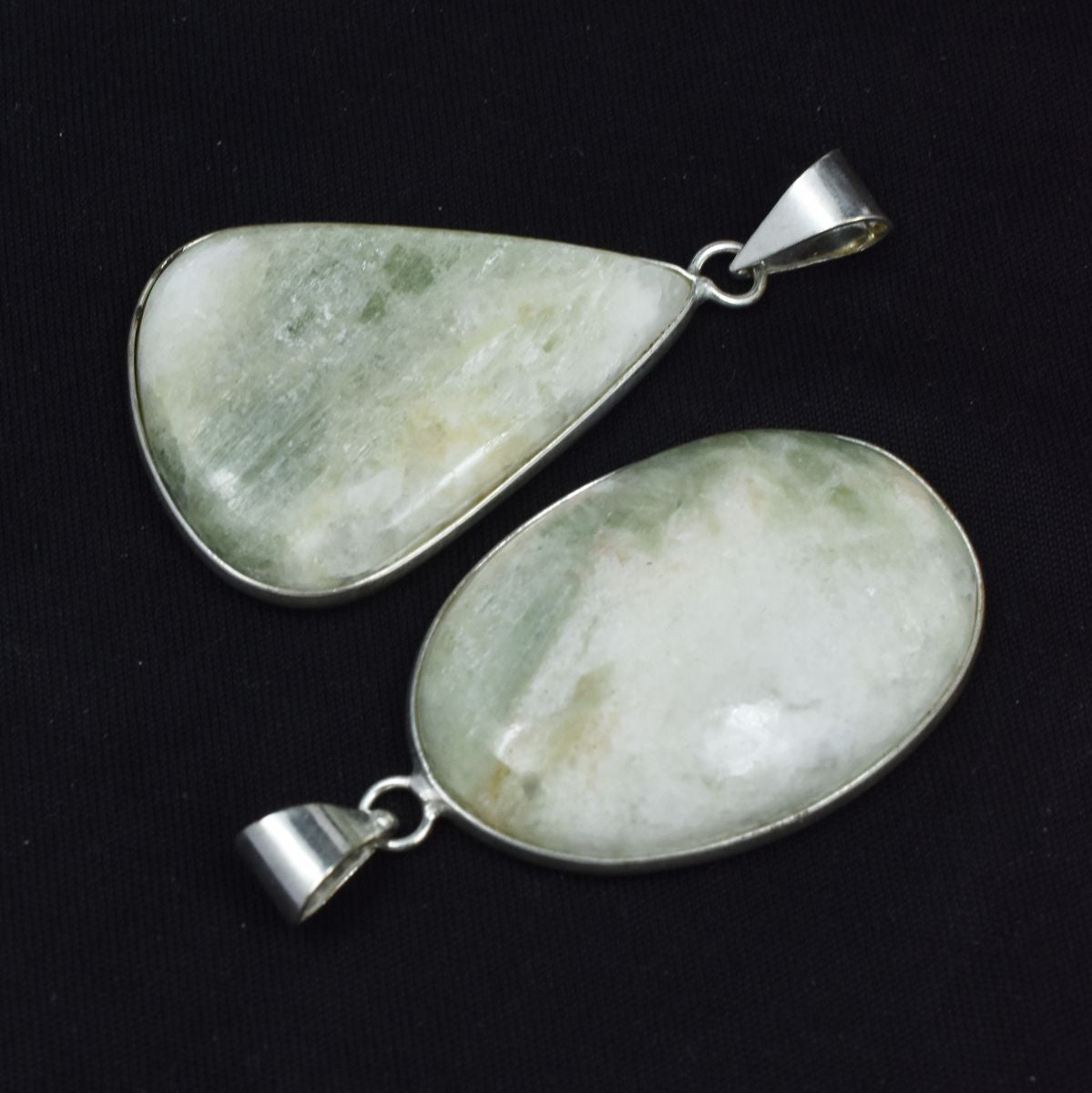 122.05 Ct Oval-Pear Cut seraphinite Pendant Healing Stone 925 Silver Gemstone