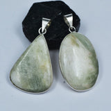 122.05 Ct Oval-Pear Cut seraphinite Pendant Healing Stone 925 Silver Gemstone