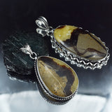 140 Ct Septarain Oval Cut 925 Silver Pendant Healing Stone Gemstone CERTIFIED