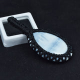 CERTIFIED Natural Blue Opal 34.25 Ct Pendant Pear Cut Loose  Gemstone