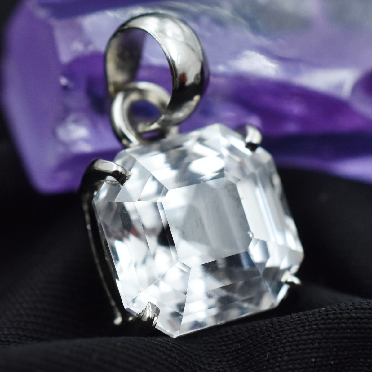 sterling silver sapphire pendant