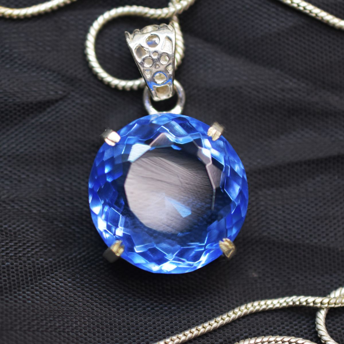 sterling silver topaz pendant