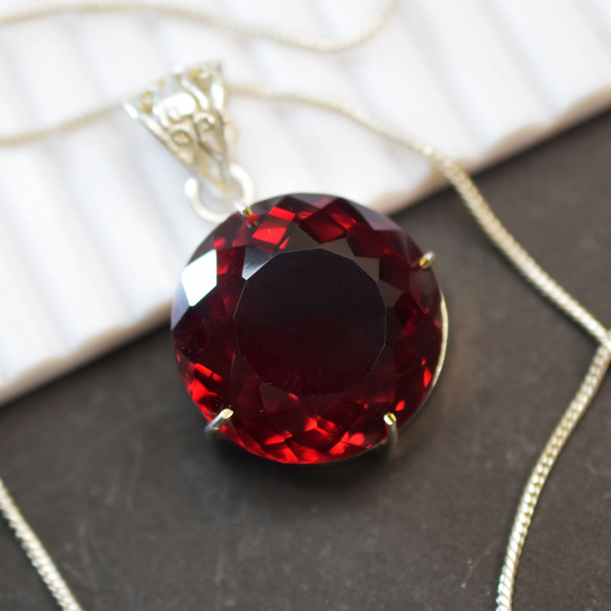 Amazing Natural Topaz 925 Sterling Silver Pendant Round 78.20 Ct Gems CERTIFIED