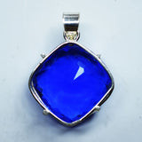 103 Ct 925 Sterling Silver Pendant BLUE Topaz Natural Certified Gems For Gift