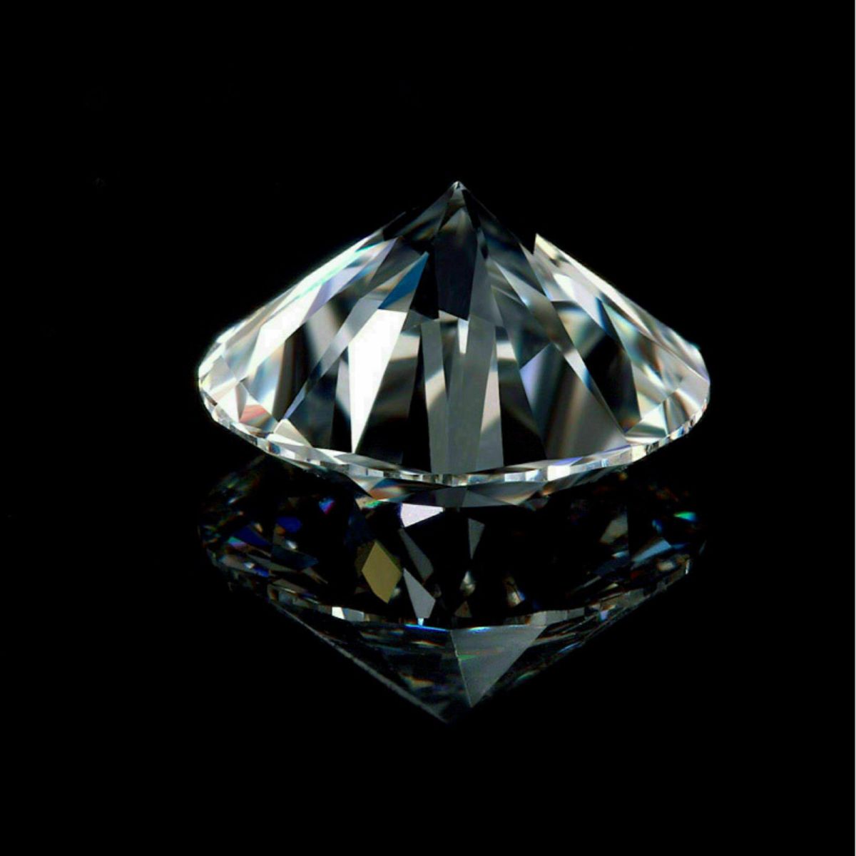 Diamond Cut Synthetic Moissanite CVD VVS1 1 mm round Brilliant Cut CERTIFIED