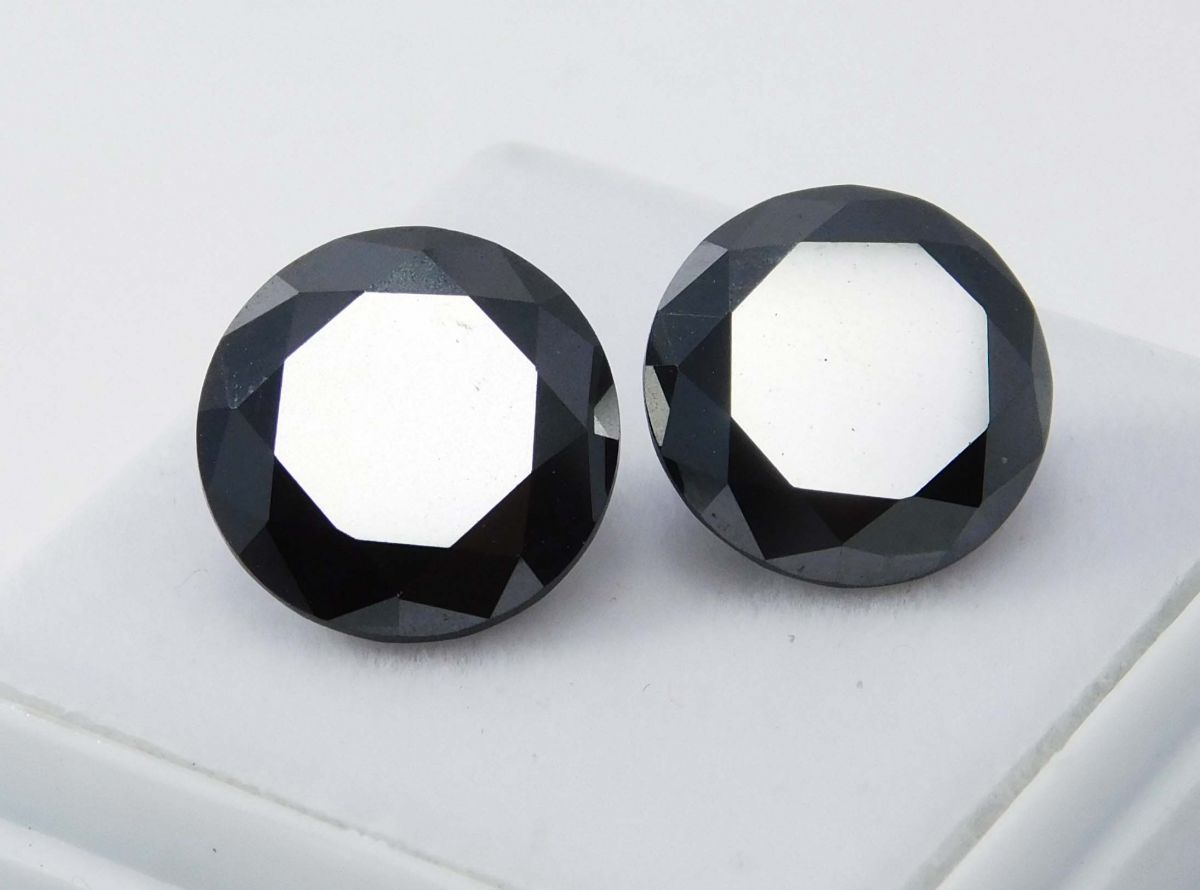 8 Ct Natural Black Moissanite Loose Gemstones Round Shape