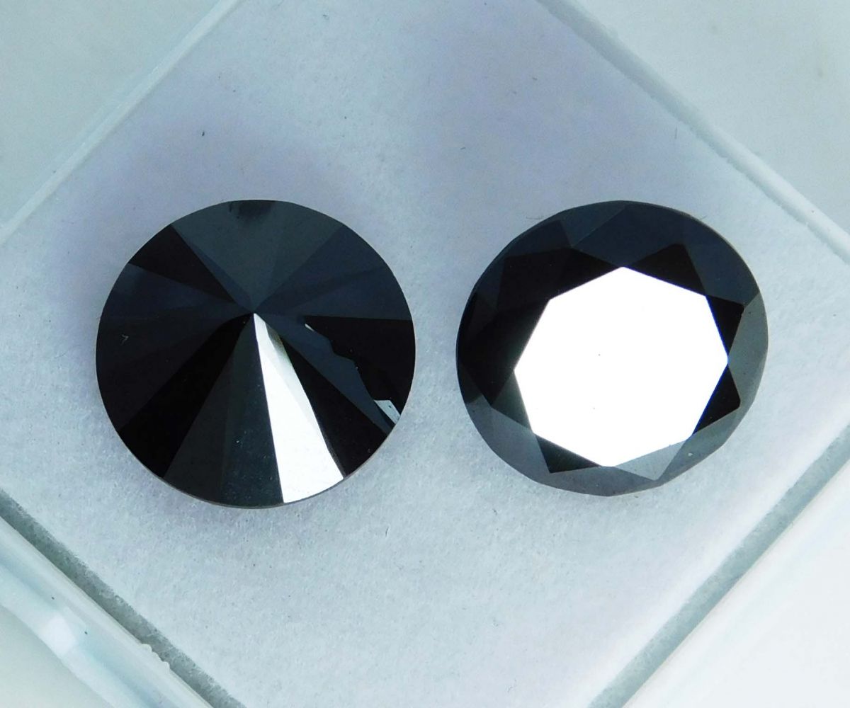 8 Ct Natural Black Moissanite Loose Gemstones Round Shape